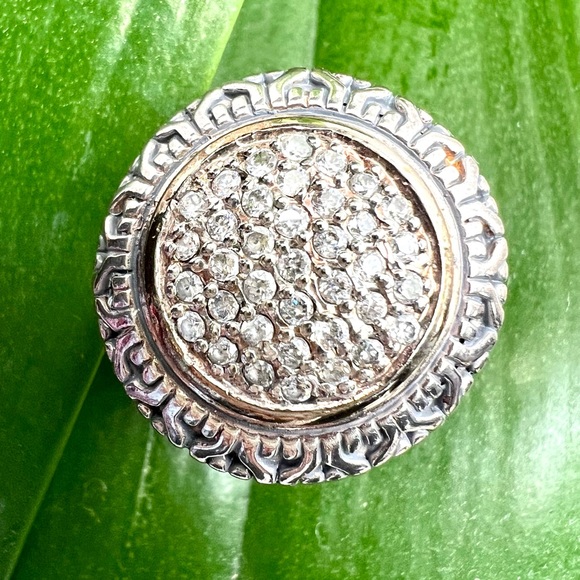 NATURAL DIAMOND & 925 STERLING SILVER UNISEX STATMENT RING JEWELRY